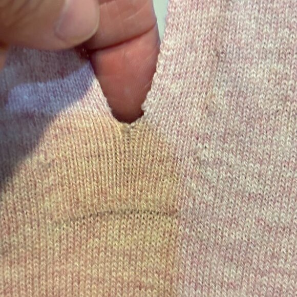 J. Crew Tippi Pink Cotton Blue Denim Collar Long Sleeve Sweater - Picture 10 of 10